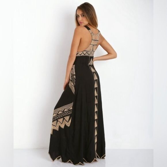 NWOT RARE Jen’s Pirate Booty x Free People Black Embroidered Maxi Dress - Picture 4 of 12